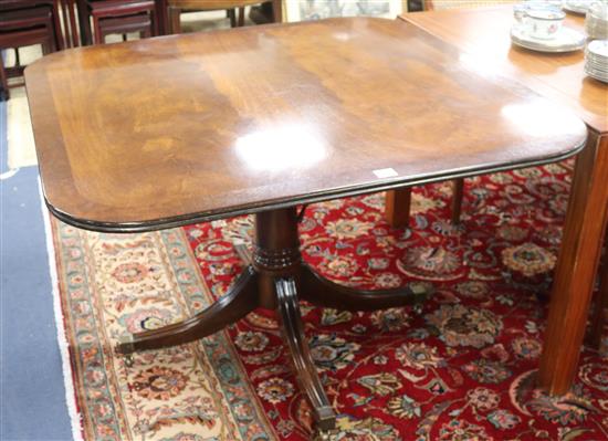 A Regency style banded mahogany height adjustable breakfast / coffee table W.120cm